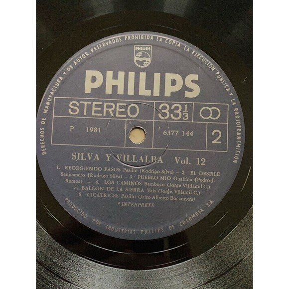 Silva Y Villalba Vol 12 LP 1981 Philips 6377 144 Columbia Import EX Vinyl Record - Picture 7 of 7